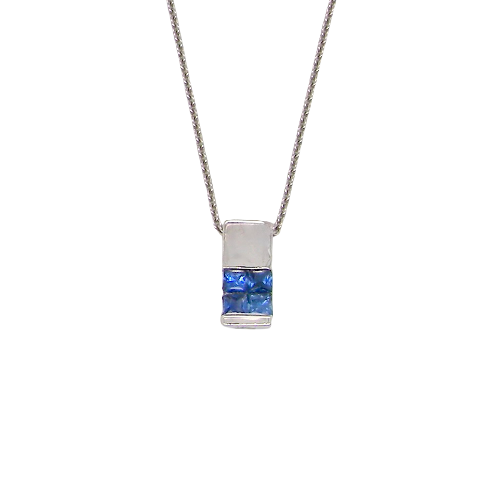 An 18 carat; White Gold* Pendant with Sapphires