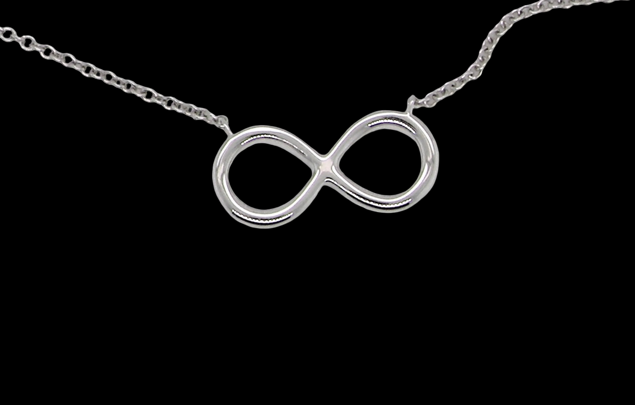An 18 carat white gold Diamond 'Infinity' pendant