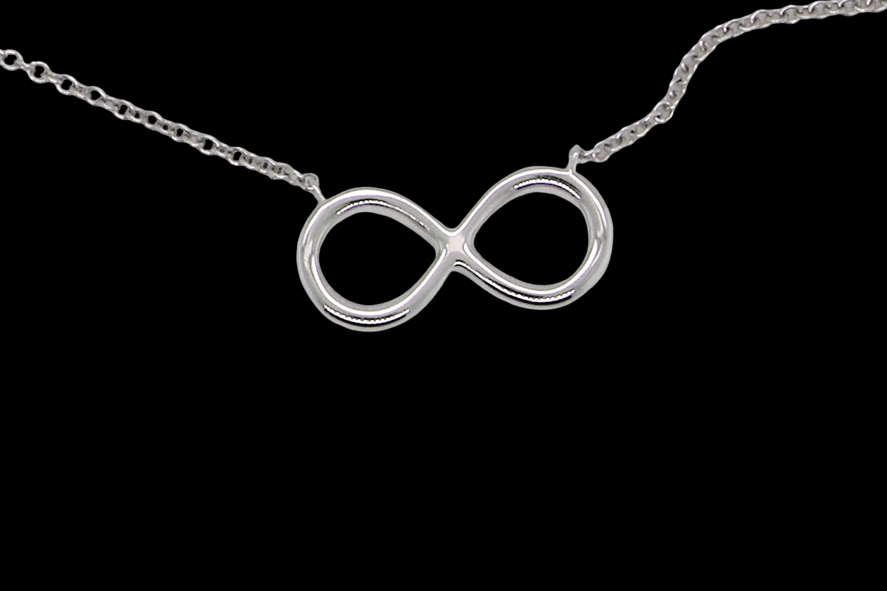 An 18 carat white gold Diamond 'Infinity' pendant