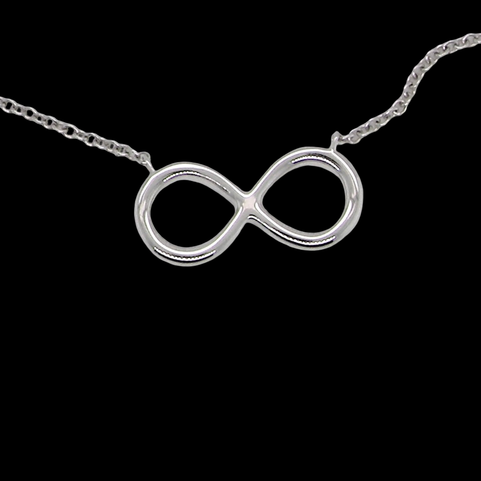An 18 carat white gold Diamond 'Infinity' pendant