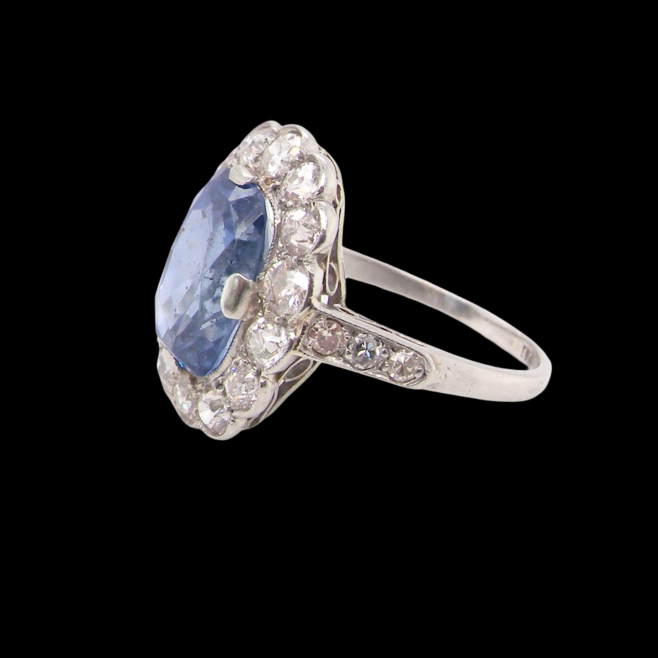 An Art Deco Sapphire and Diamond cluster ring