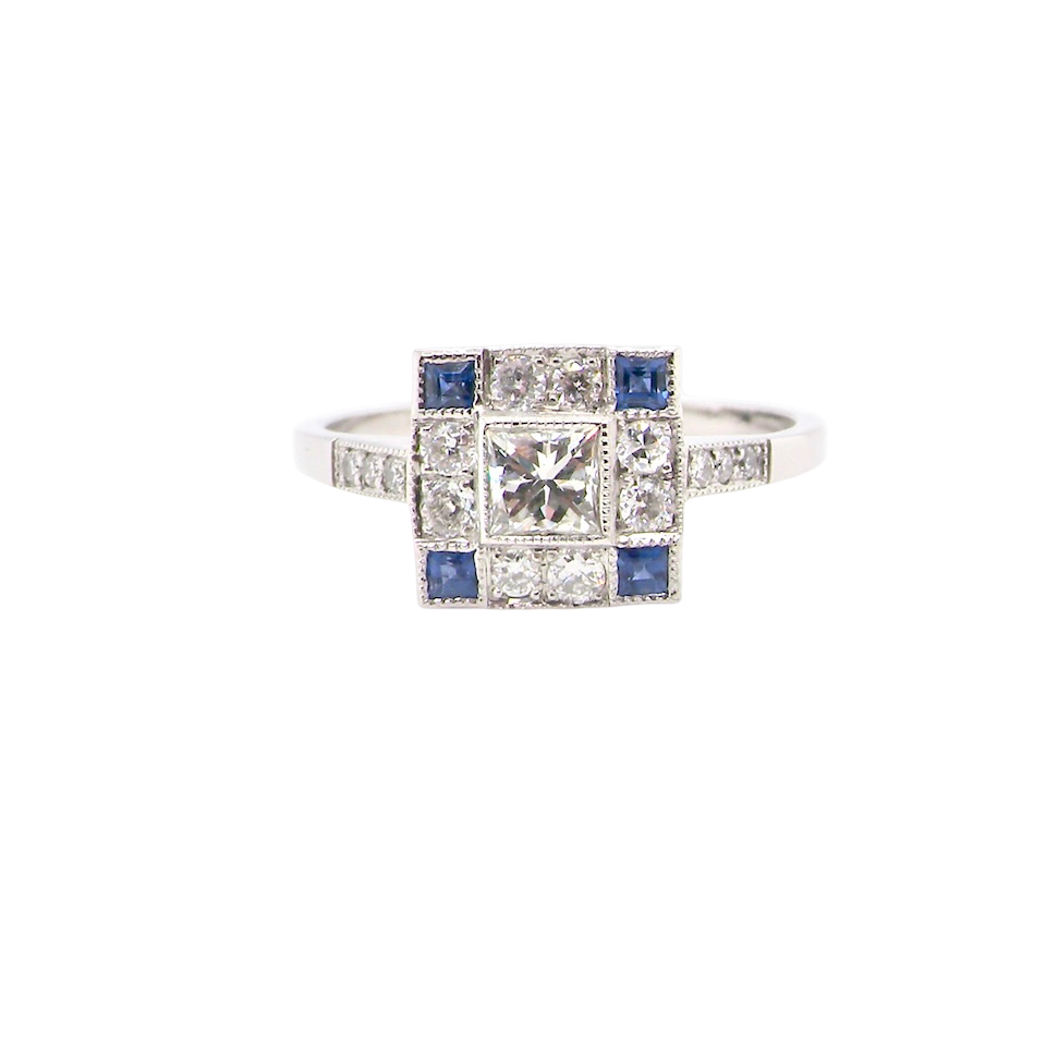 An Art Deco Style Platinum Cluster Ring