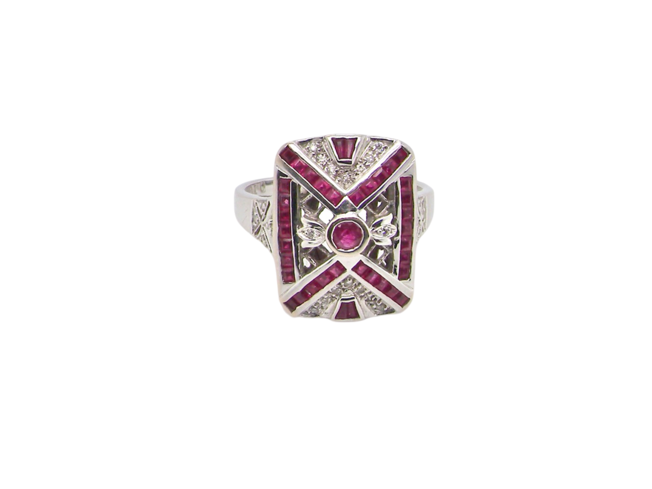 An Art Deco style Ruby and Diamond ring