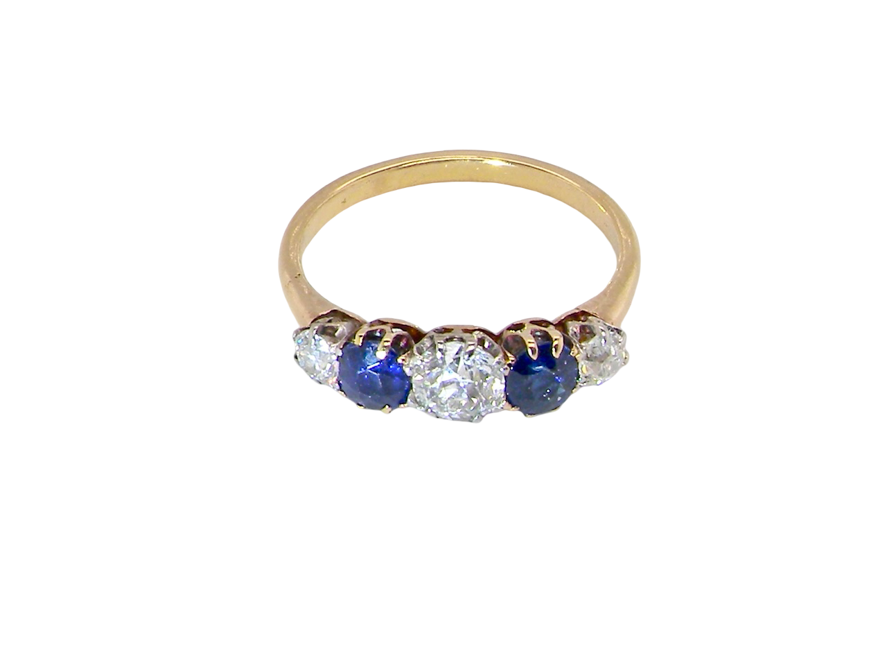 An Early 20th Century Five-Stone Diamond and Sapphire