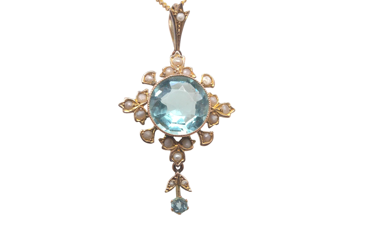 An Edwardian Zircon and Pearl pendant