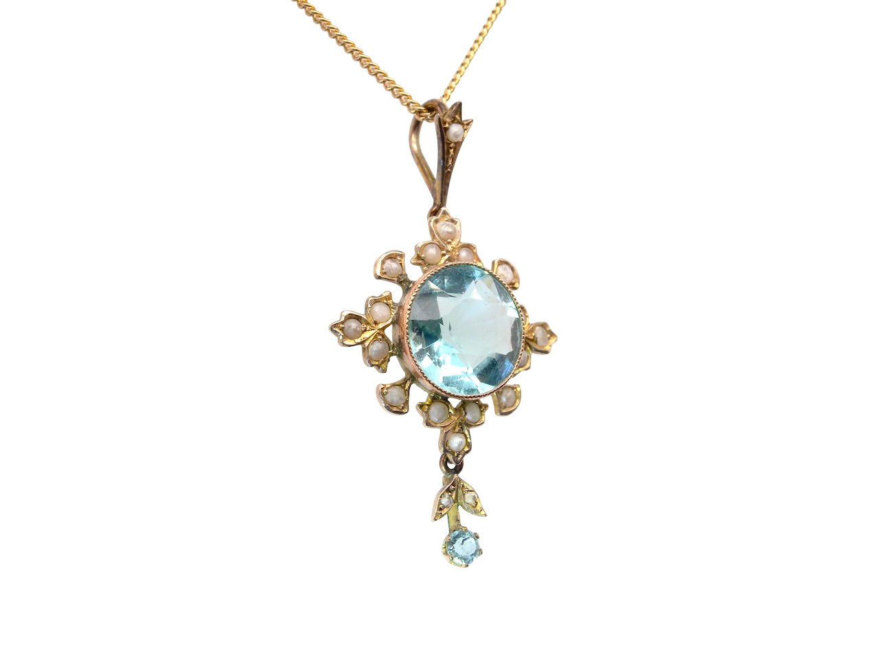 Edwardian Zircon and Pearl pendant