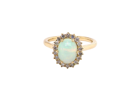 An Opal and Diamond cluster ring