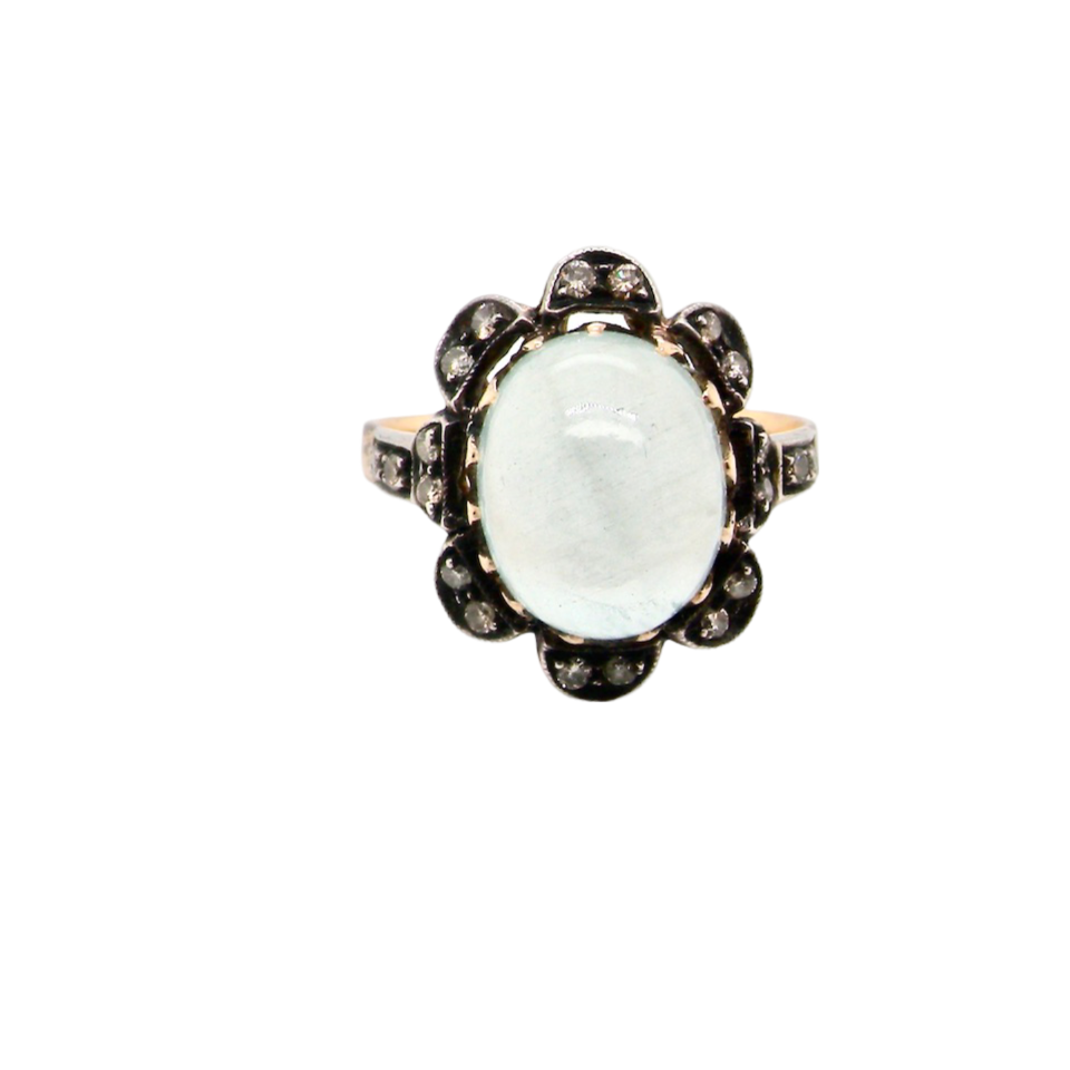 An antique Moonstone and Diamond dress ring