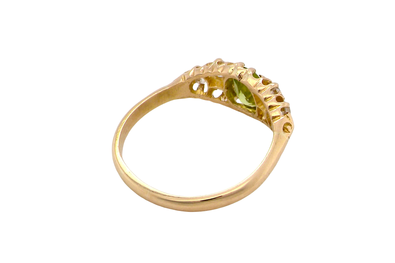 An antique Peridot and Diamond ring