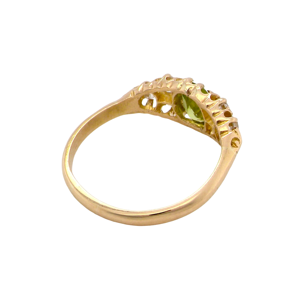 An antique Peridot and Diamond ring