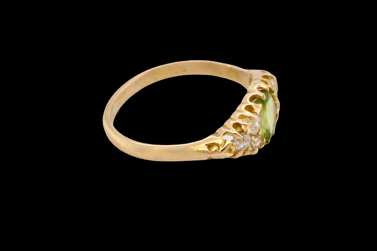 An antique Peridot and Diamond ring