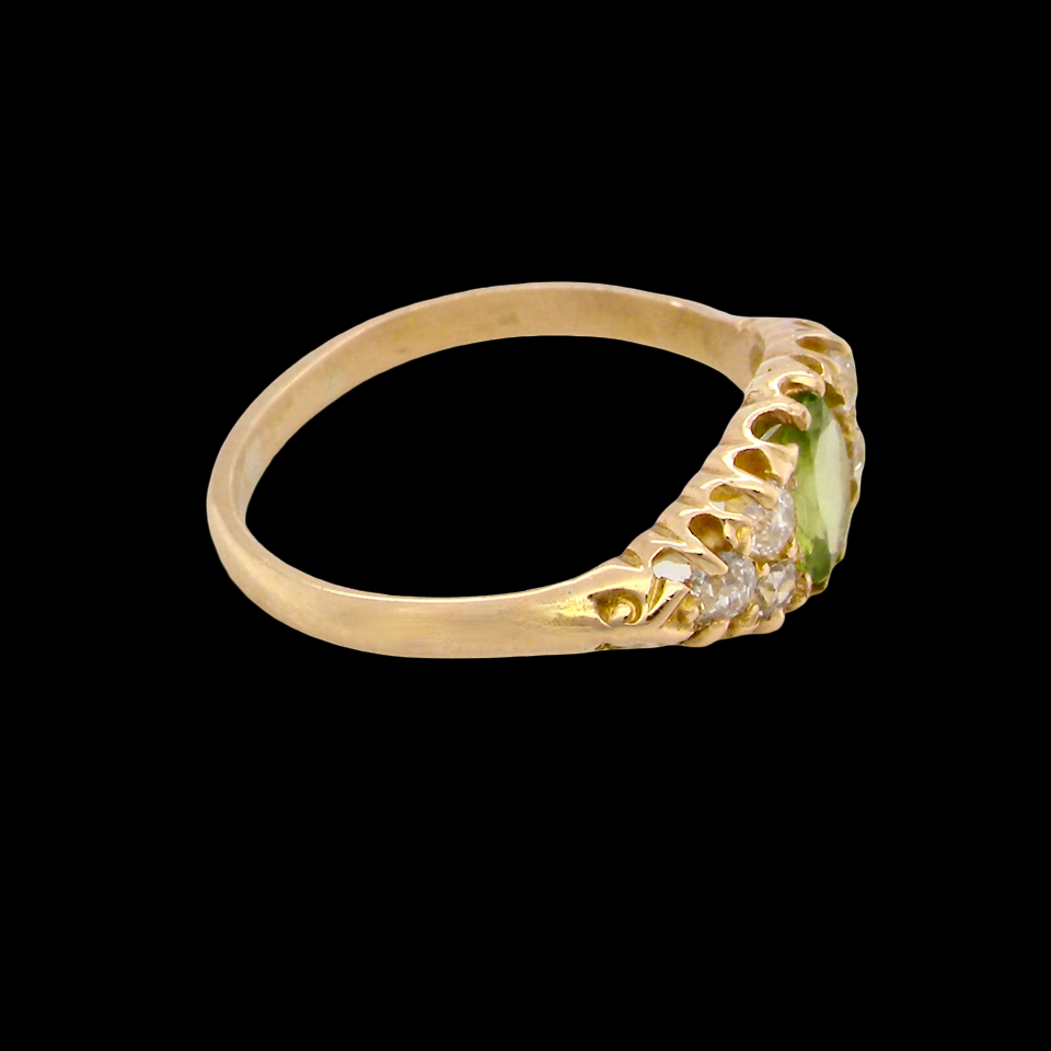 An antique Peridot and Diamond ring