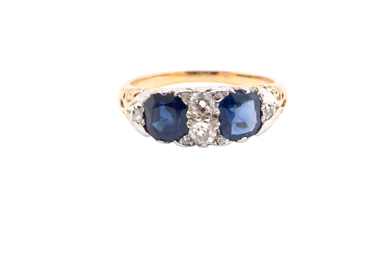 An antique Sapphire and Diamond ring