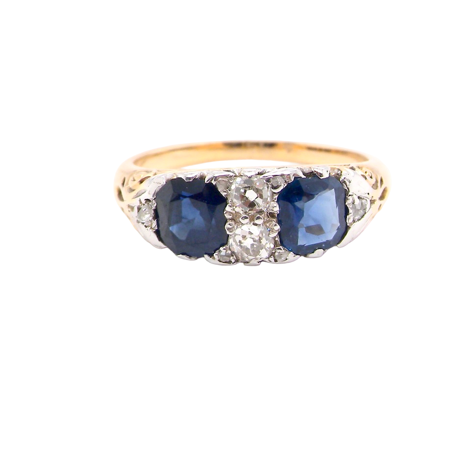 An antique Sapphire and Diamond ring