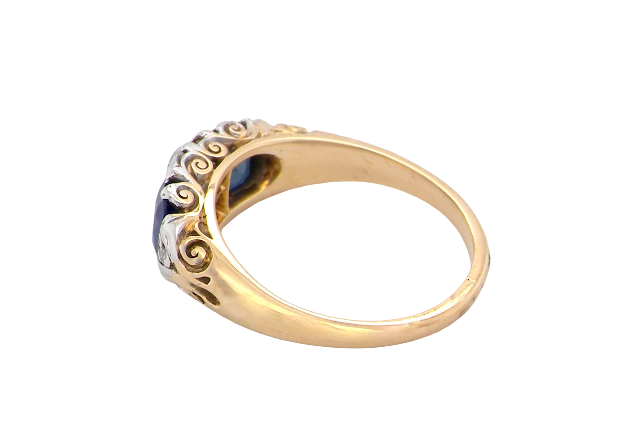 An antique Sapphire and Diamond ring