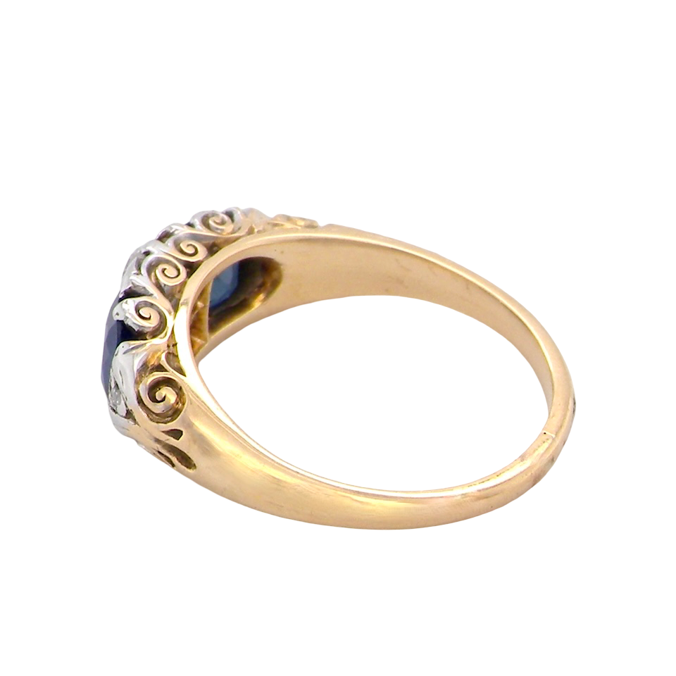 An antique Sapphire and Diamond ring