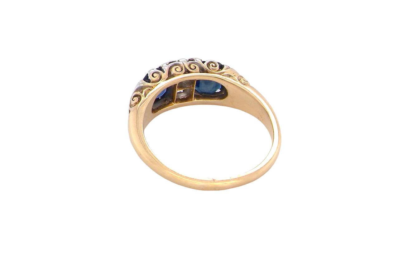 An antique Sapphire and Diamond ring