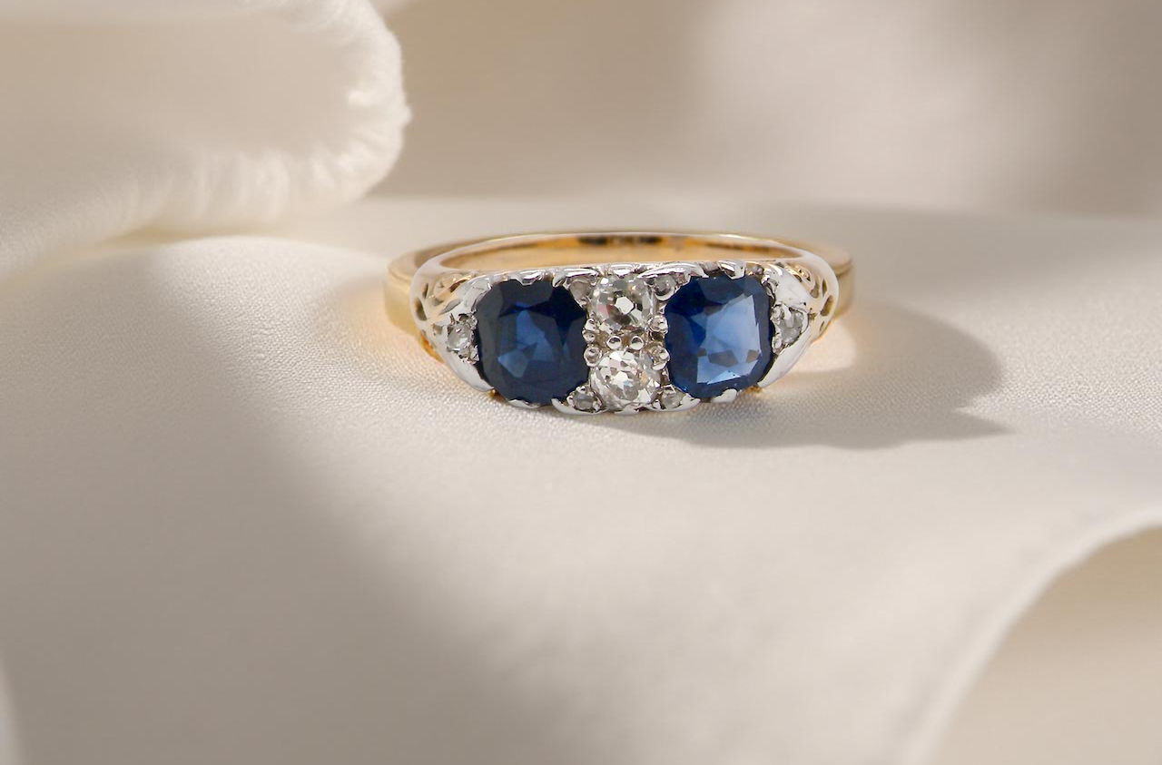 An antique Sapphire and Diamond ring