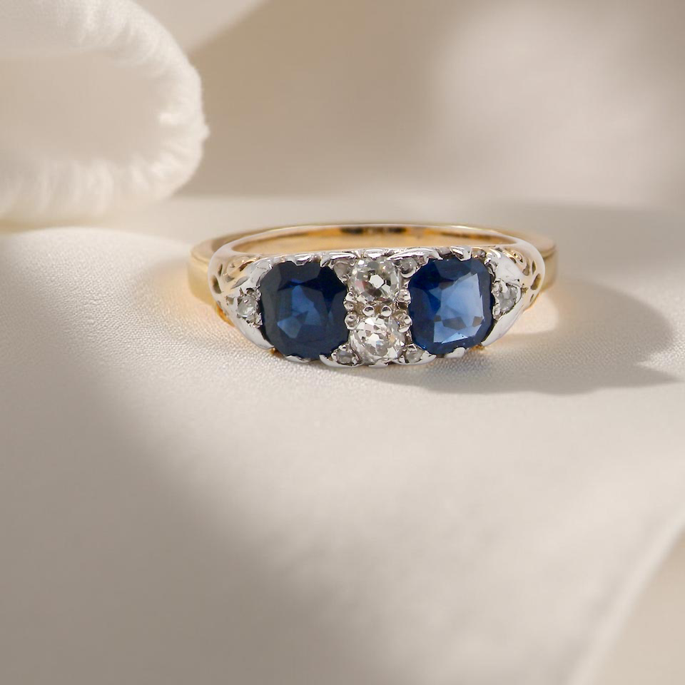 An antique Sapphire and Diamond ring