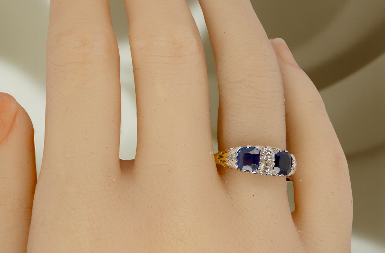 An antique Sapphire and Diamond ring