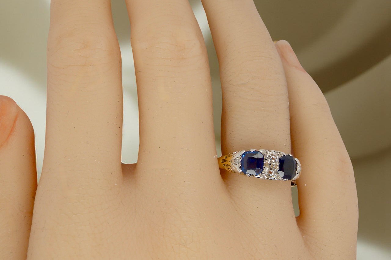 An antique Sapphire and Diamond ring