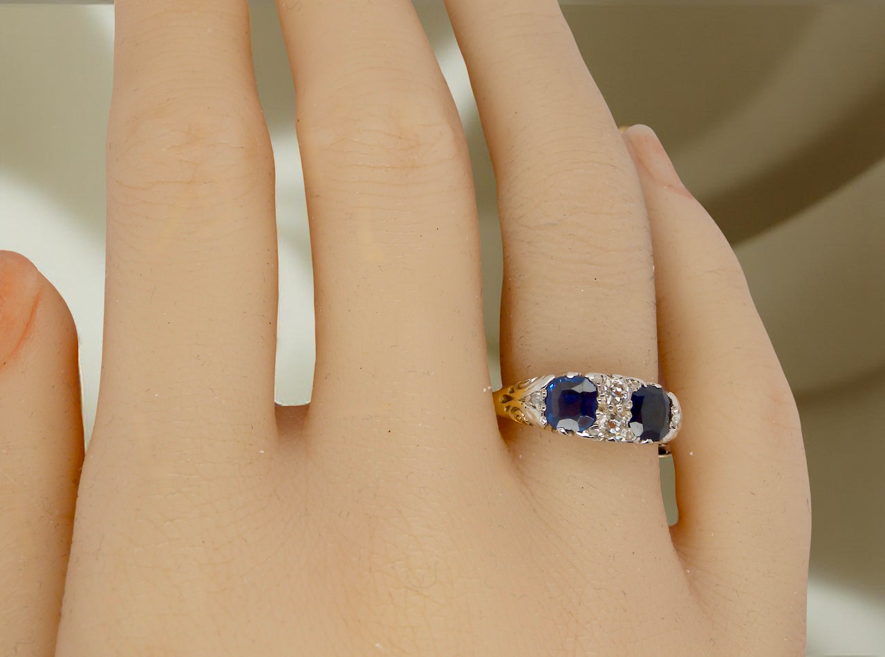 An antique Sapphire and Diamond ring