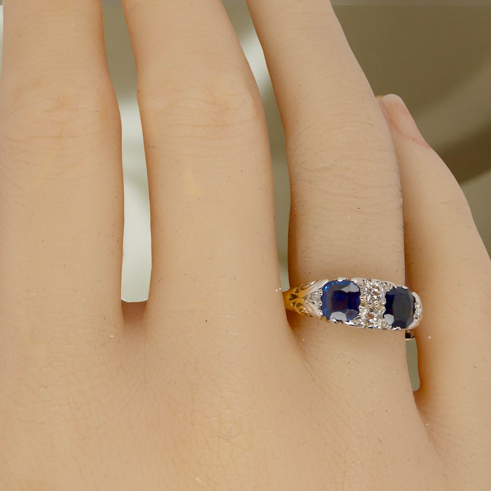 An antique Sapphire and Diamond ring