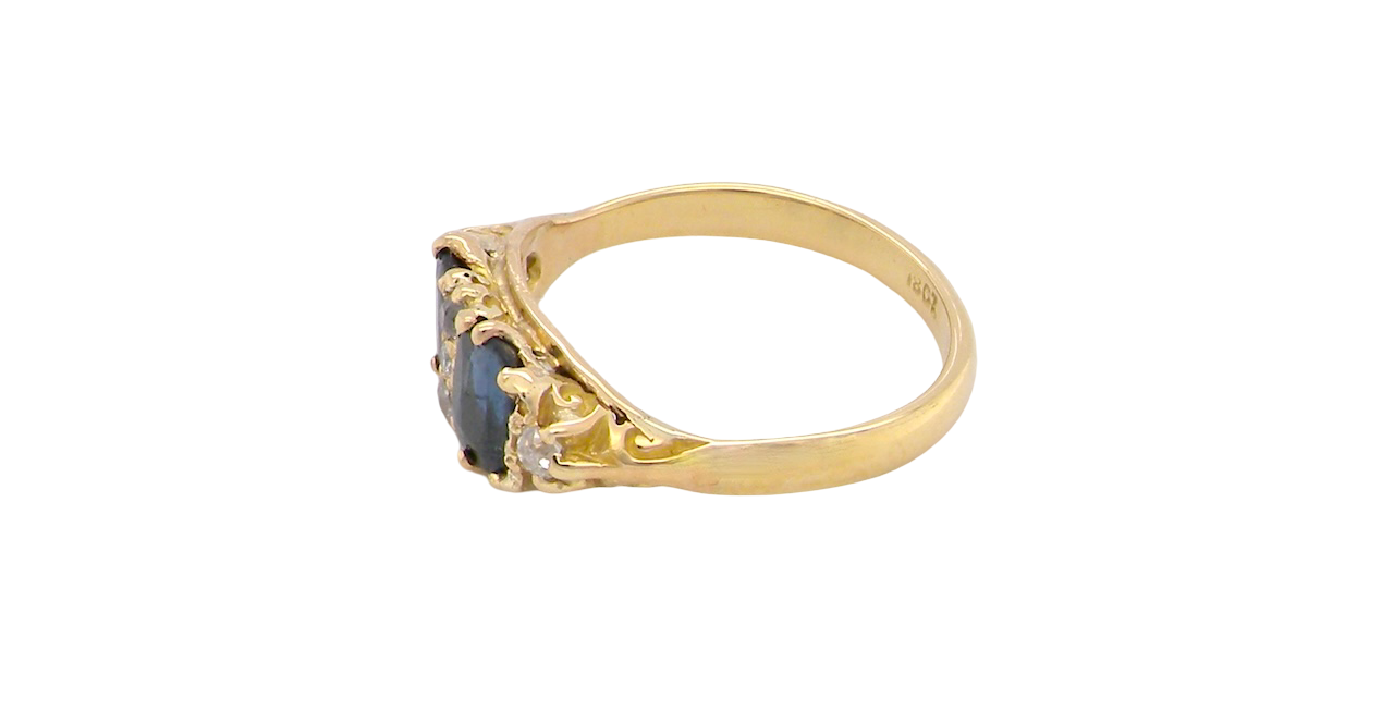 An antique Sapphire and Diamond ring