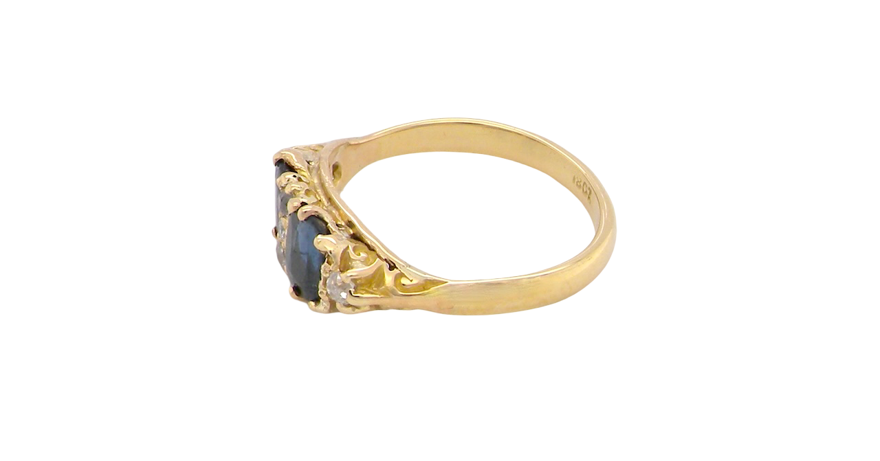 An antique Sapphire and Diamond ring