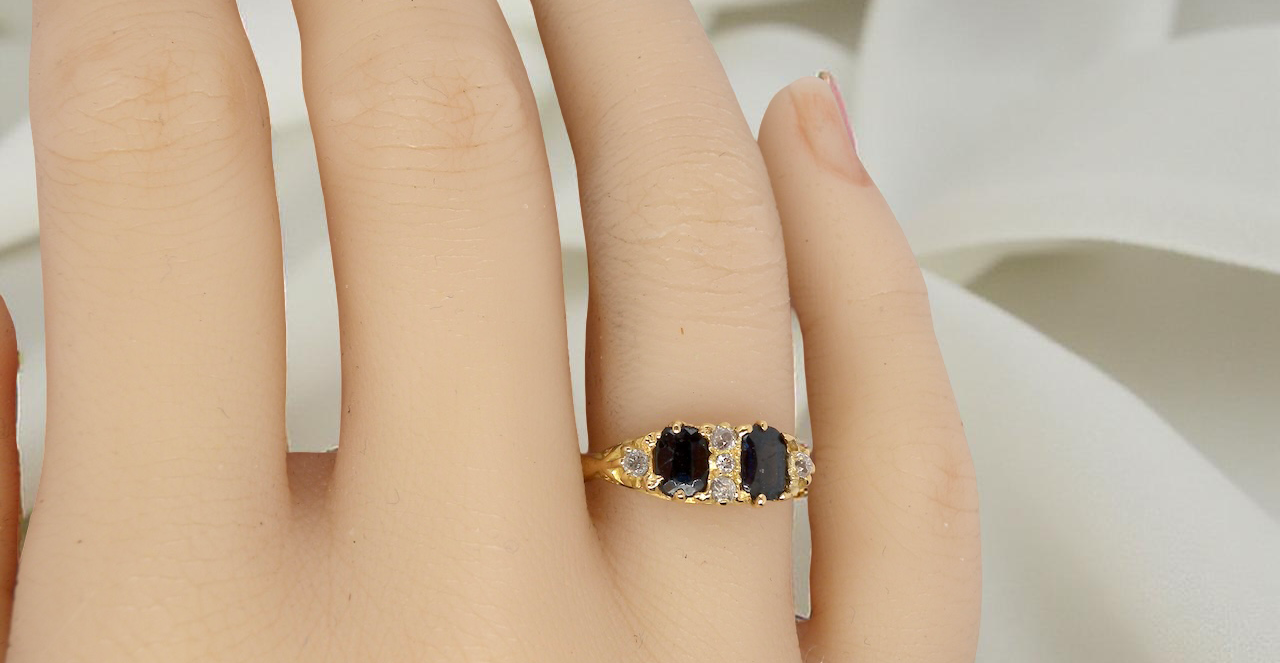 An antique Sapphire and Diamond ring