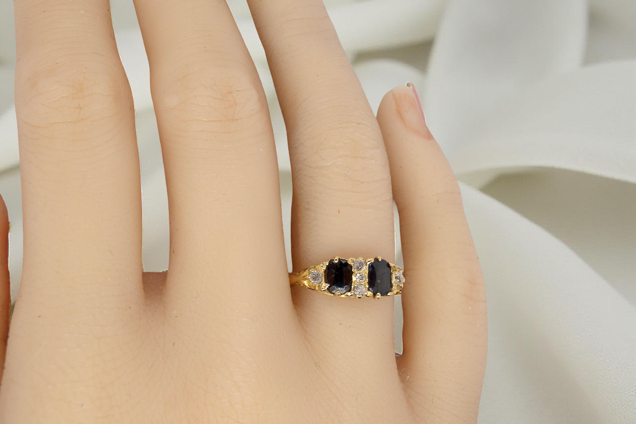 An antique Sapphire and Diamond ring