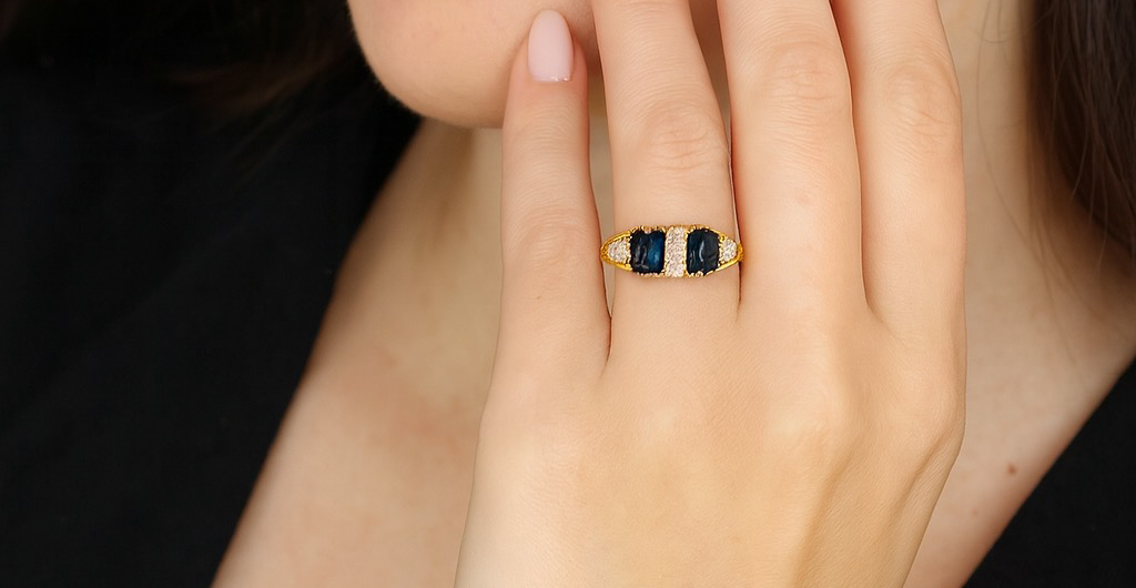 An antique Sapphire and Diamond ring