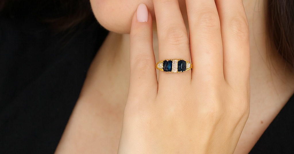 An antique Sapphire and Diamond ring