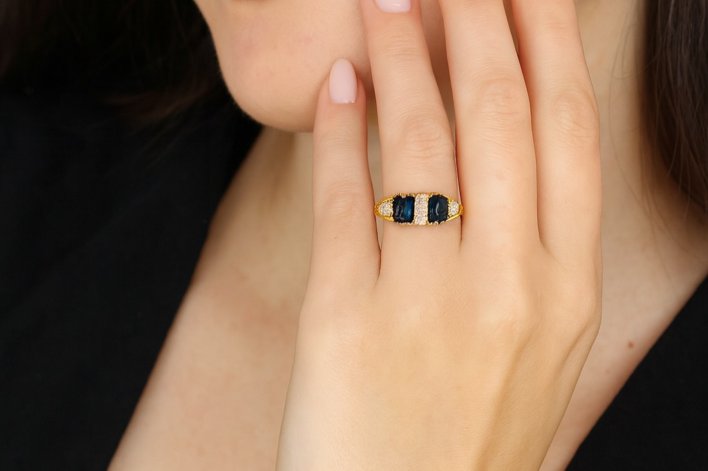 An antique Sapphire and Diamond ring