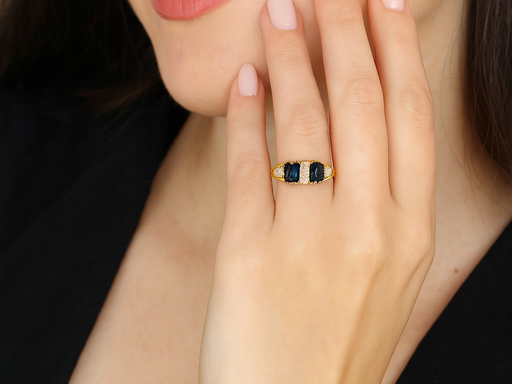 An antique Sapphire and Diamond ring