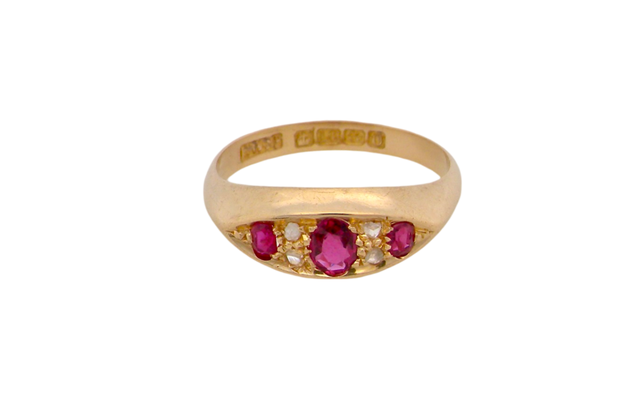 An antique ruby and diamond ring