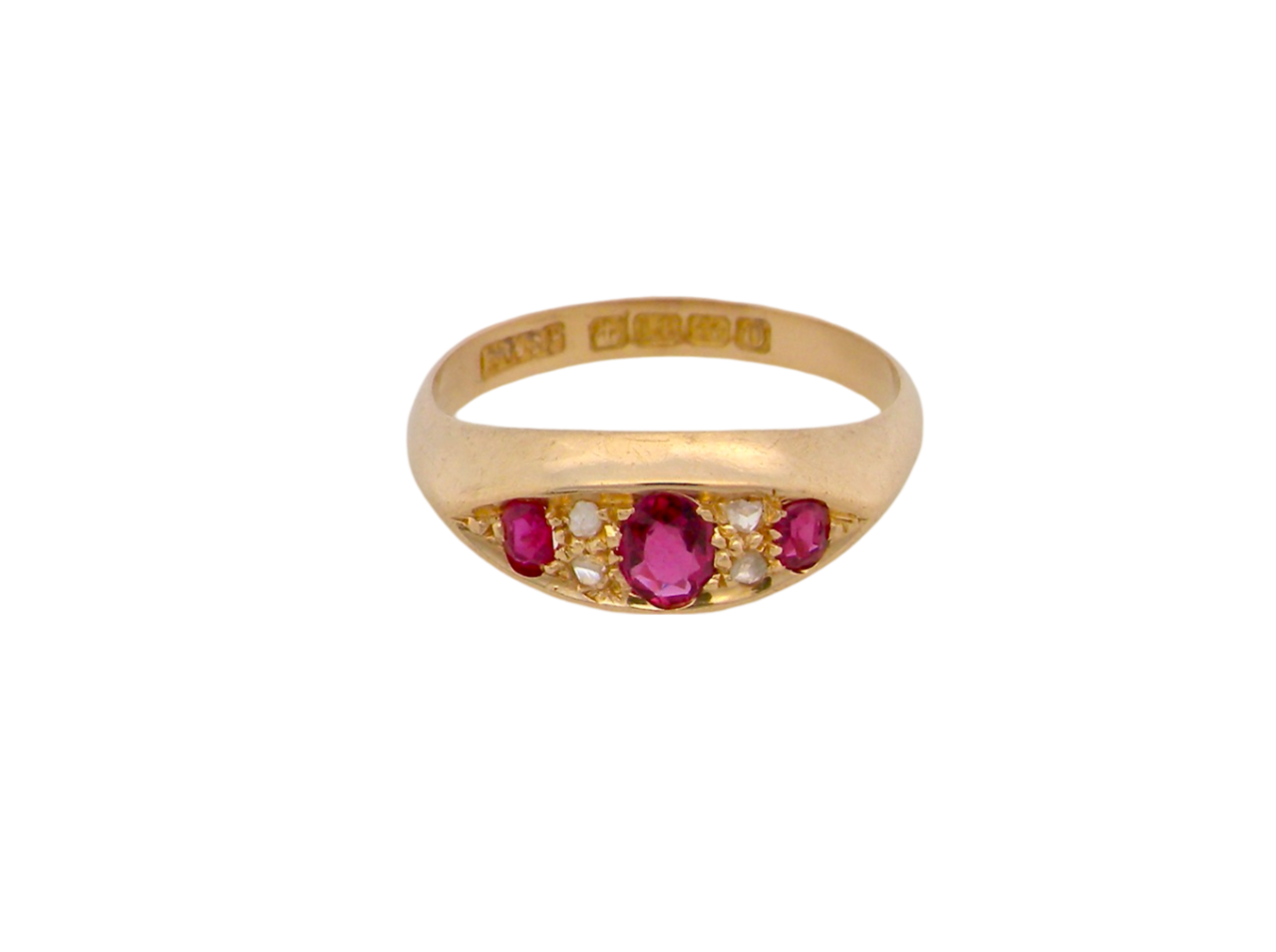 An antique ruby and diamond ring