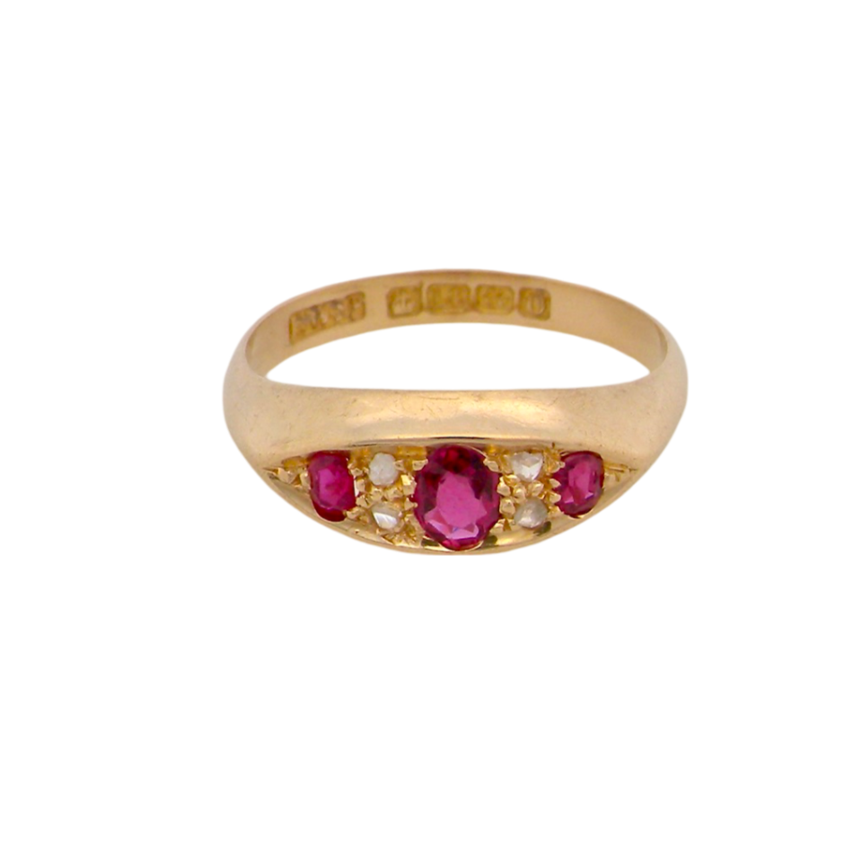 An antique ruby and diamond ring