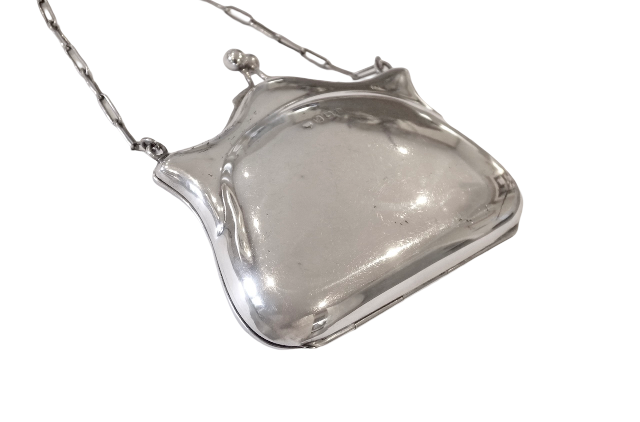 An antique silver purse