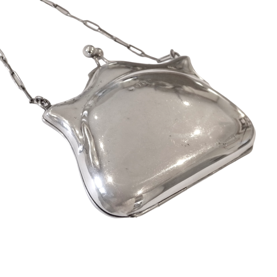 An antique silver purse
