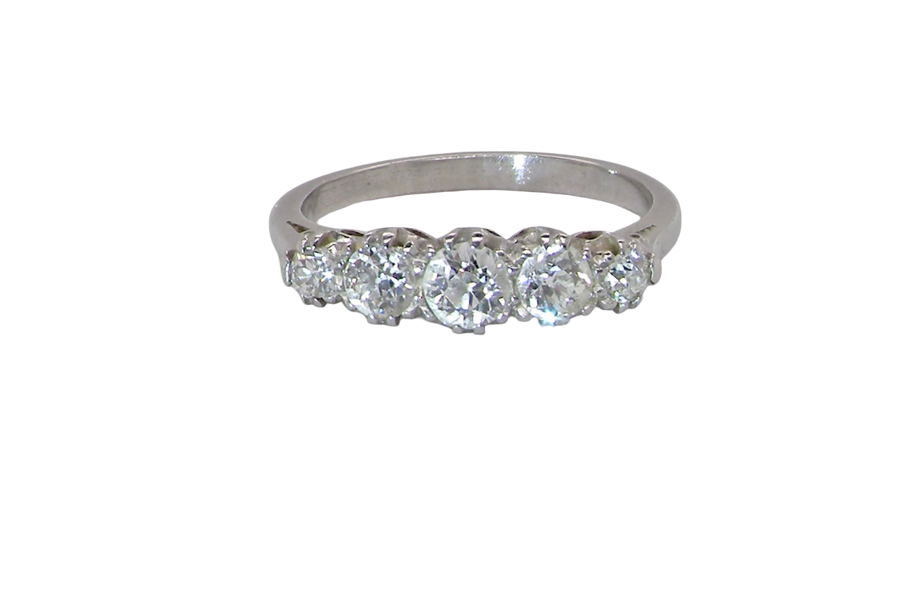 An early 20th Century fiuve stone Diamond ring