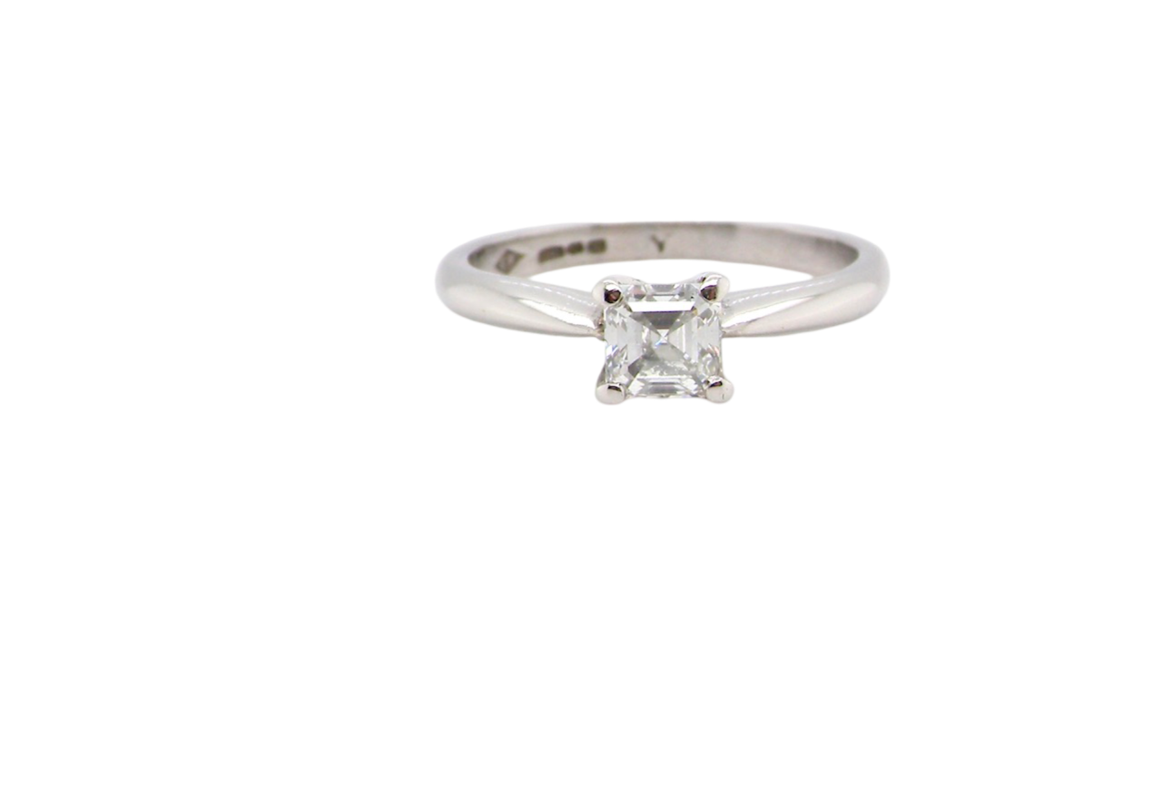 A platinum solitaire Diamond Ring