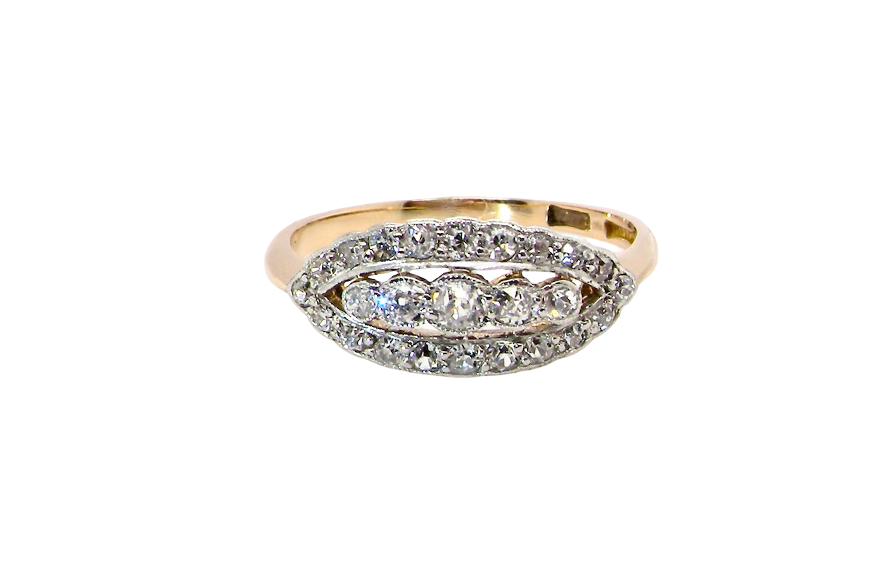 An enchanting diamond ring from the early part of the 20th century.