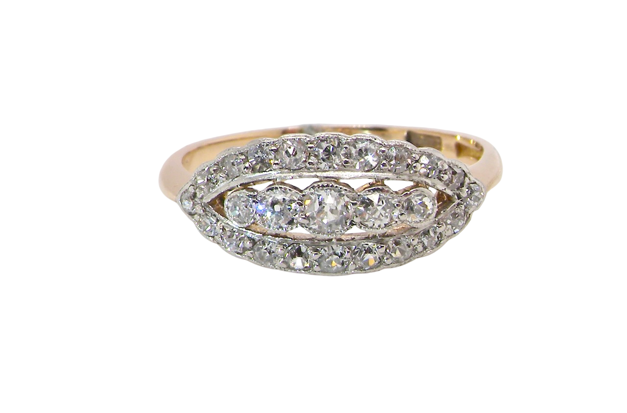An enchanting diamond ring from the early part of the 20th century. A