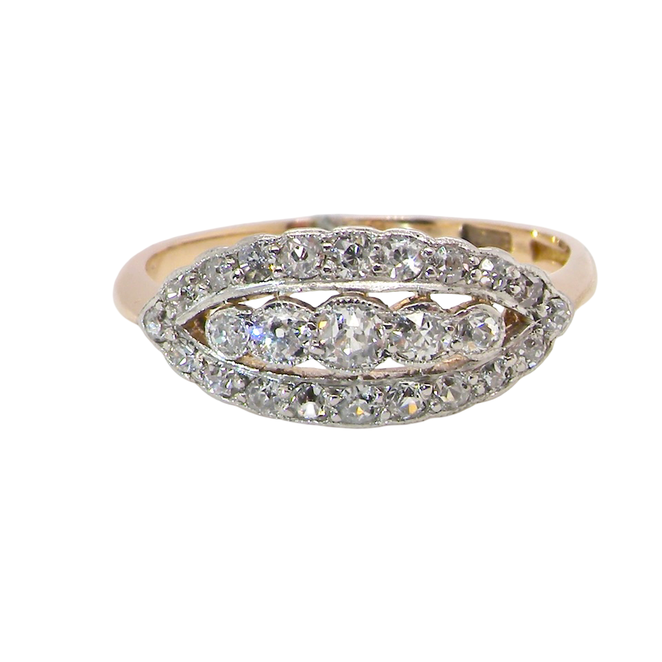 An enchanting diamond ring from the early part of the 20th century. A