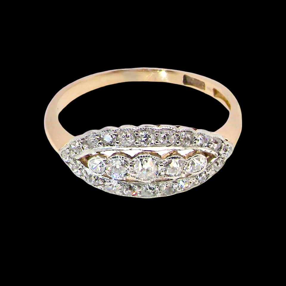 An enchanting diamond ring from the early part of the 20th century. above