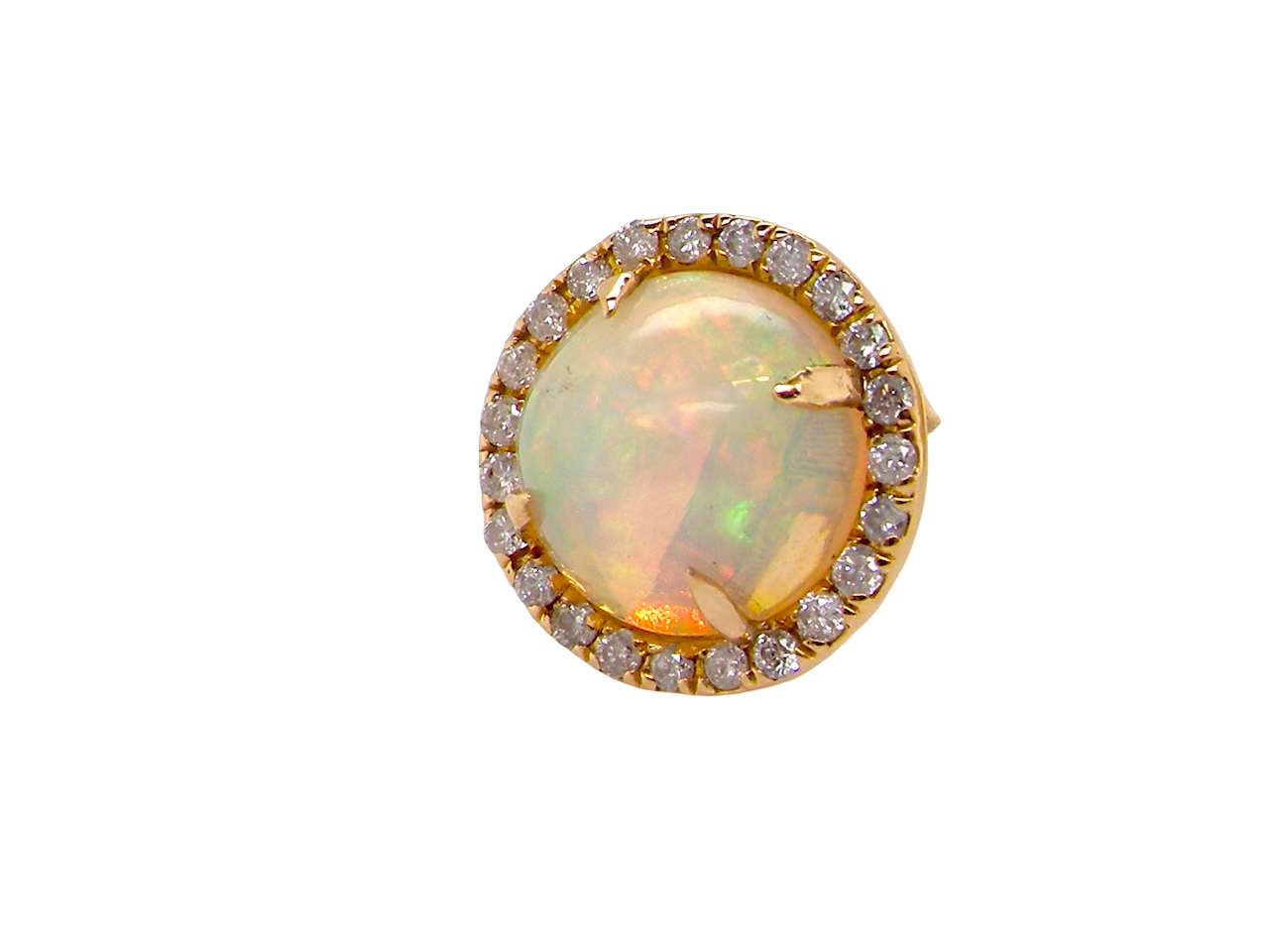 An exquisite pair of opal and diamond earrings