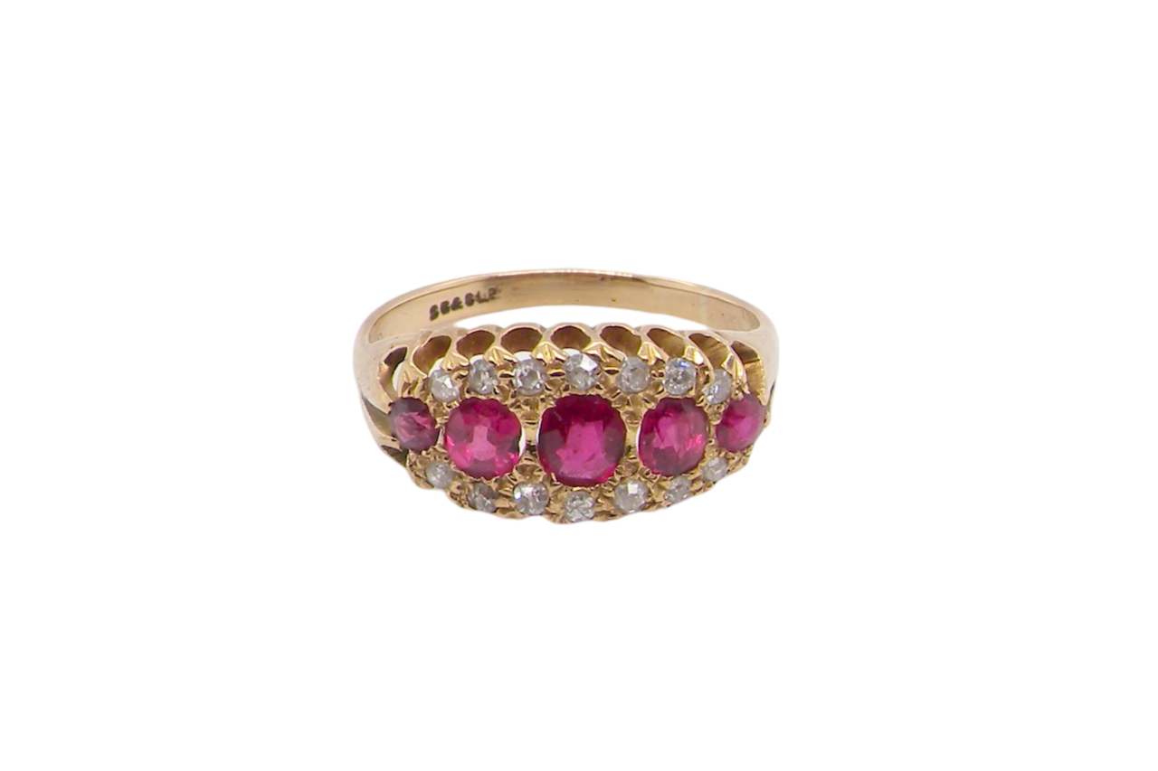 An antique ruby and diamond ring