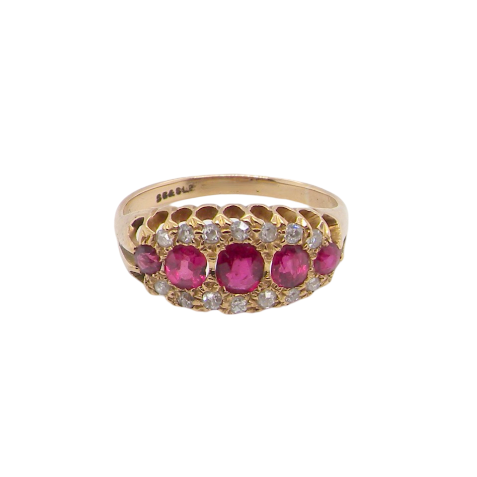 An antique ruby and diamond ring