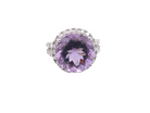 An impressive Amethyst and Diamond cluster ring